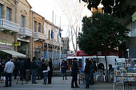 Foto: Grenzübergang am Ende der Lidras in Nicosia.