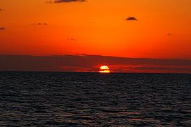 Foto: Sonnenuntergang vor Warderick Wells - Bahamas.