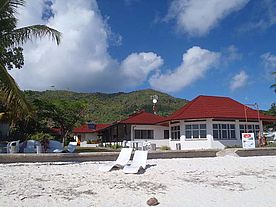 Foto: Blick auf das Beach Villa Guesthouse auf Mahe.