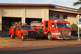 Foto: Feuerwehrstation in Weimea auf Kauai.