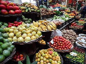 Foto: Gemüse und Obst im Mercado dos Lavradores auf Madeira