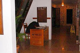 Foto: Schlafender Nachtwächter im Hotel auf Tobago.