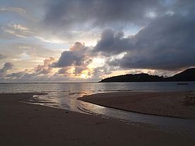Foto der Anse a la Mouche - Seychellen - bei Sonnenuntergang